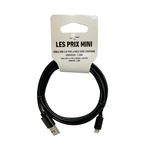 Cable USB 2.0 Type-A/lightning - 1,5 m - noir - LES PRIX MINI