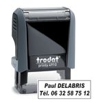Tampon personnalisé avec 2 lignes - zone d'impression 26 x 9 mm - Trodat Printy 4910 gris