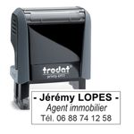 Tampon personnalisé avec 3 lignes - zone d'impression 38 x 14 mm - Trodat Printy 4911 gris