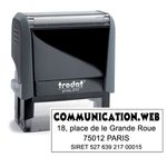 Tampon personnalisé avec 4 lignes - zone d'impression 47 x 18 mm - Trodat Printy 4912 gris