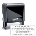 Tampon personnalisé avec 6 lignes - zone d'impression 64 x 26 mm - Trodat Printy 4914 gris