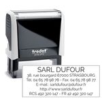 Tampon personnalisé avec 6 lignes - zone d'impression 64 x 26 mm - Trodat Printy 4914 blanc