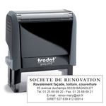 Tampon personnalisé avec 7 lignes - zone d'impression 70 x 25 mm - Trodat Printy 4915 gris