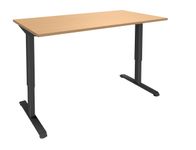 Escritorio LEVEL - Escritorio eléctrico - L120 - pata de carbono -  haya