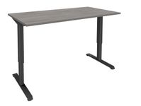 Bureau LEVEL - Bureau éléctrique - L120 - pied carbone - plateau imitation chêne gris