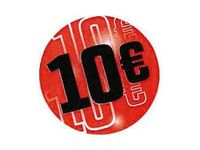 Logistipack - Boîte de 500 étiquettes de signalisation autocollantes - 35 mm (diamètre) - 10 euros - rouge