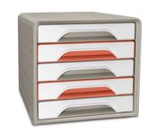 Bloc de classement CEP Smoove – 5 tiroirs – Terracotta et sable – Design écoresponsable
