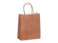 50 Sacs cadeau kraft - poignées torsadées - 18 cm x 8 cm x 22 cm - terrecotta