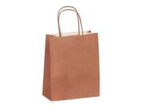 50 Sacs cadeau kraft - poignées torsadées - 23 cm x 12 cm x 30 cm - terrecotta