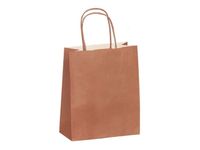 50 Sacs cadeau kraft - poignées torsadées - 35 cm x 14 cm x 41 cm - terrecotta