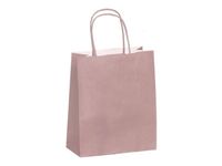 50 Sacs cadeau kraft - poignées torsadées - 35 cm x 14 cm x 41 cm - rose poudré