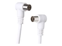 Force Power Lite - Câble d'antenne - IEC connector (9.52mm) mâle incliné pour IEC connector (9.52mm) femelle incliné - 5 m - blanc