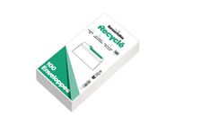 Bureau Vallée Recyclé - 100 Enveloppes - DL 110x220 - 80 g/m² - blanc - bande adhésive