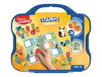 Maped Creativ - Ensemble de timbre d'artisanat - 26 pièces - animaux - rouge, orange, jaune, bleu, vert