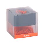 APLI 19927 - Distributeur de trombones magnétique bleu avec 100 trombones orange, collection Neon