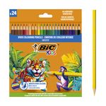 BIC Kids Crayons de Couleur – 100% Bois Responsable - Étui de 24 Couleurs Assorties