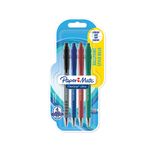 PAPER MATE® FLEXGRIP ULTRA™ 4 stylos bille rétractables - Noir, Bleu, Rouge, Vert - Pointe Moyenne