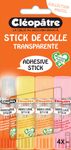 Cléopatre - Boite de 4 bâtons Pastel de colle TRANSPARENTE - Cléostick - Adhésive en 8g