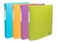 Exacompta - Classeur 4 Anneaux 30mm - Polypropylène Recyclé Pop'N Co - Couleurs Assorties