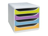 Exacompta - Module de Classement Big Box 4 Tiroirs Pop'N Co - Couleurs Assorties