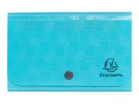 Exacompta Pop'N Co - Trieur à soufflet - 6 compartiments - 180 x 110 mm - à onglets - cyan
