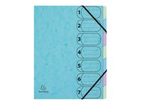 Exacompta Aquarel Harmonika - Classeur - extensible - 7 compartiments - pour A4 (210 x 297 mm) - à onglets - bleu pastel