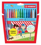 STABILO power -15 feutres de coloriage pointe moyenne