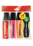 3 Surligneur fluos STABILO BOSS ORIGINAL + 1 STABILO GREEN BOSS jaune