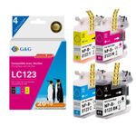 Cartouche compatible Brother LC123 - Pack de 4 - noir, cyan, magenta, jaune - G&G