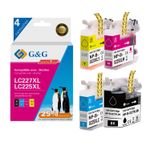 Cartouche compatible Brother LC225XL/LC227XL - Pack de 4 - noir, cyan, magenta, jaune - G&G