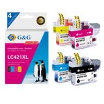 Cartouche compatible Brother LC421XL - Pack de 4 - noir, cyan, magenta, jaune - G&G
