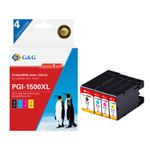 Cartouche compatible Canon PGI-1500XL - Pack de 4 - noir, cyan, magenta, jaune - G&G