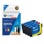 Cartouche compatible Epson 604XL Ananas - Pack de 4 - noir, cyan, magenta, jaune - G&G