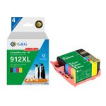 Cartouche compatible HP 912XL - Pack de 2 - noir, cyan, magenta, jaune - G&G