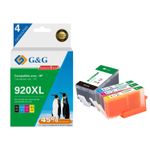 Cartouche compatible HP 920XL - Pack de 2 - noir, cyan, magenta, jaune - G&G