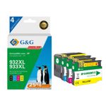 Cartouche compatible HP 932XL - Pack de 2 - noir, cyan, magenta, jaune - G&G