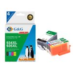Cartouche compatible HP 934XL - Pack de 2 - noir, cyan, magenta, jaune - G&G