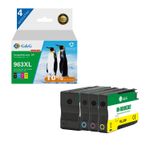 Cartucho compatible HP 963XL - Pack de 4 - Negro, Cian, Magenta, Amarillo - G&G