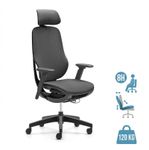 Fauteuil de bureau ELLE - accoudoirs - appuie-tête - noir