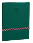 Agenda Année Civile - PRESIDENT FR - Couverture Paco avec élasitque - Vert sapin - 21x27 cm  Semainier - 13 mois de décembre à décembre - Quo Vadis
