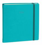 Agenda Année Civile - EXECUTIF PRESTIGE fas Multilingue - Couverture Silk avec élastique - Bleu turquoise - 16x16 cm - Semainier - 13 mois de décembre à décembre - Quo Vadis
