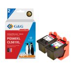 Cartouche remanufacturée Canon PG-560XL/CL-561XL - Pack de 2 - noir, cyan, magenta, jaune - G&G