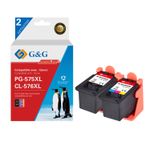 Cartouche compatible Canon PG-575XL/CL-576XL - Pack de 2 - noir, cyan, magenta, jaune - G&G