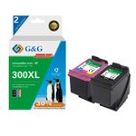 Cartouche remanufacturée HP 300XL - Pack de 2 - noir, cyan, magenta, jaune - G&G