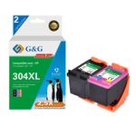 Cartouche remanufacturée HP 304XL - Pack de 2 - noir, cyan, magenta, jaune - G&G
