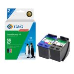 Cartouche remanufacturée HP 56/57 - Pack de 2 - noir, cyan, magenta, jaune - G&G