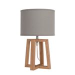 Lampe de Bureau BEKER - bois et tissu gris
