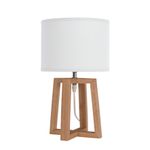 Lampe de Bureau BEKER - bois et tissu blanc