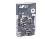 APLI Up North - Pince double clip - métal - bleu roi - pack de 15