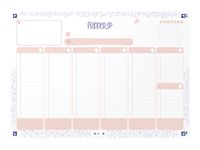 Oxford Floral - Semainier - de bureau - semainier - 60 feuilles - 7 colonnes - A4 (210 x 297 mm) - paysage - non daté